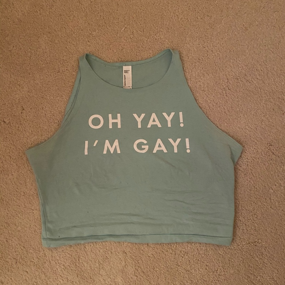 OH YAY! IM GAY! American Apparel Cropped Tank